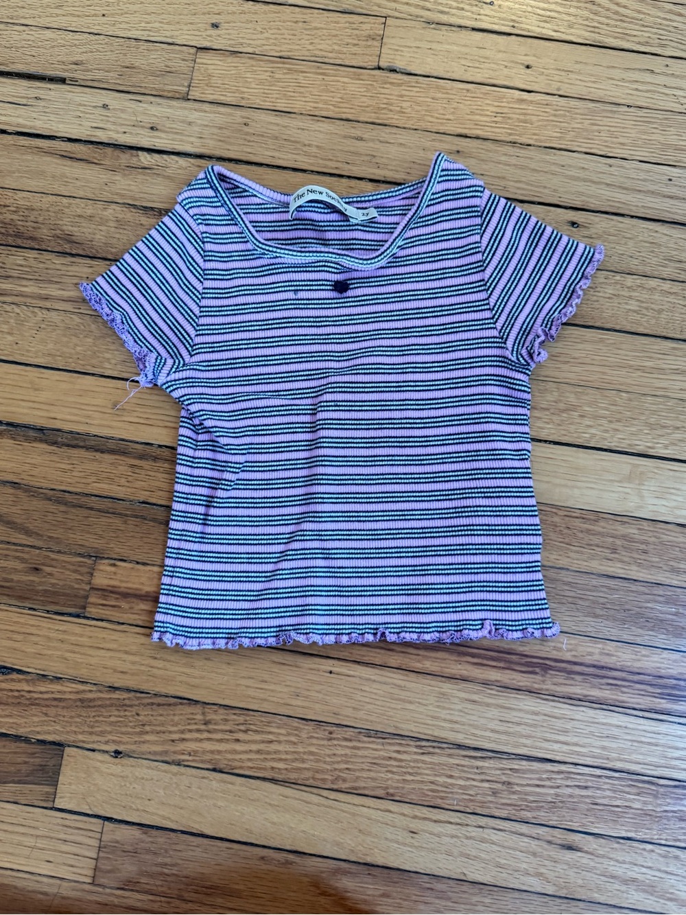 The new society pink striped Ribbed tee